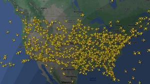 El timelapse que muestra el caos aéreo de Estados Unidos provocado por el fallo de Microsoft