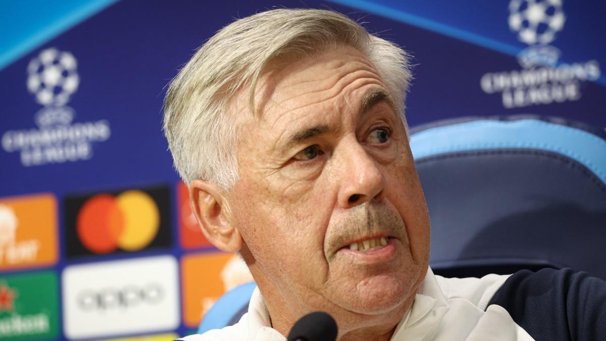 Ancelotti, en una rueda de prensa