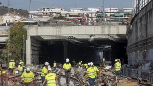 Barcelona 25/10/2022 Visita técnica al estado de las obras de la futura estación de tren de la Sagrera desde el Nus de la Trinitat hasta el túnel del Clot. Adif renfe FOTO: FERRAN NADEU