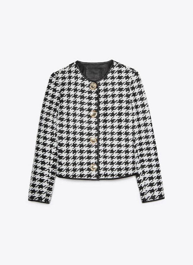 Chaqueta en piel trenzada, de Uterqüe