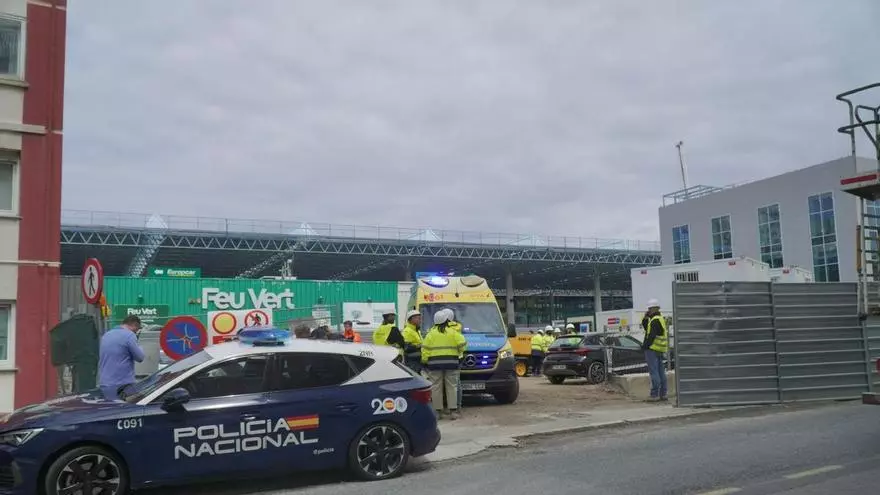 Accidente laboral en las obras de la Estación Intermodal de A Coruña