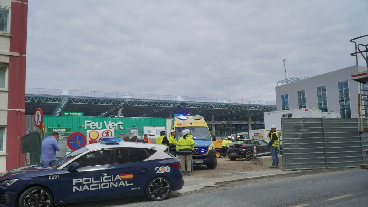 Accidente laboral en las obras de la Estación Intermodal de A Coruña