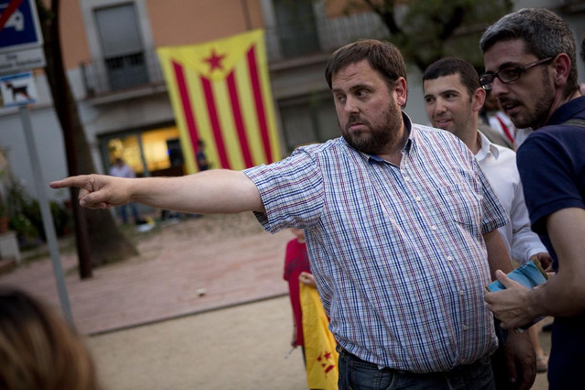 Oriol Junqueras, durant un acte polític a Sant Boi de Llobregat, el juny passat. Oriol Junqueras, durant un acte polític a Sant Boi de Llobregat, el juny passat.