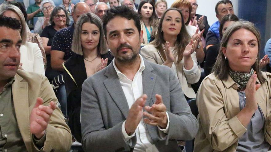 Pablo Leiva durante un acto del PP en O Grove. |