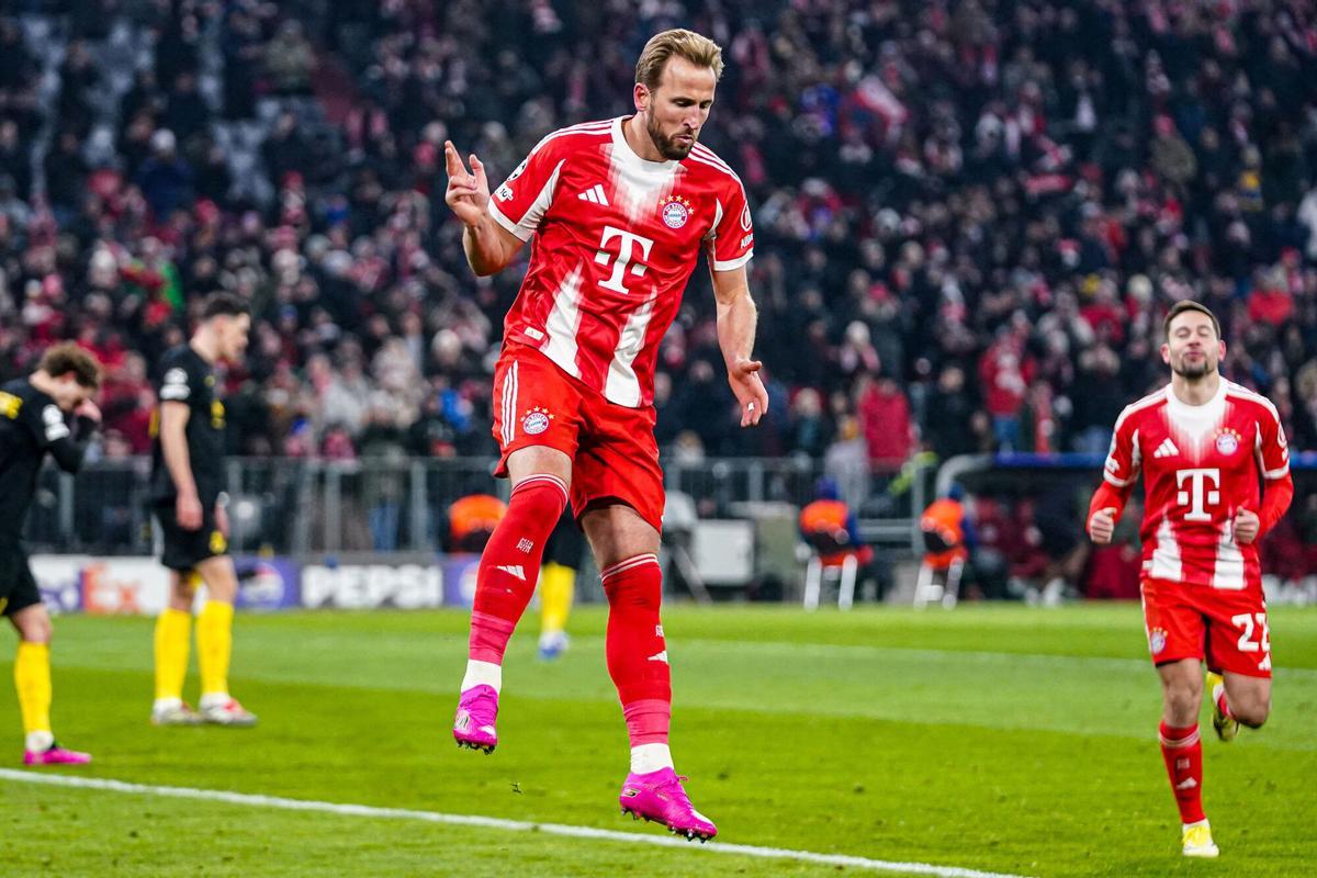 Harry Kane celebra un gol en UEFA Champions League