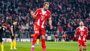 Harry Kane celebra un gol en UEFA Champions League