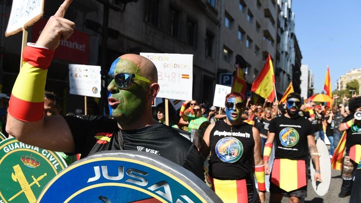 Manifestación de Jusapol, el pasado 29 de septiembre en Barcelona.