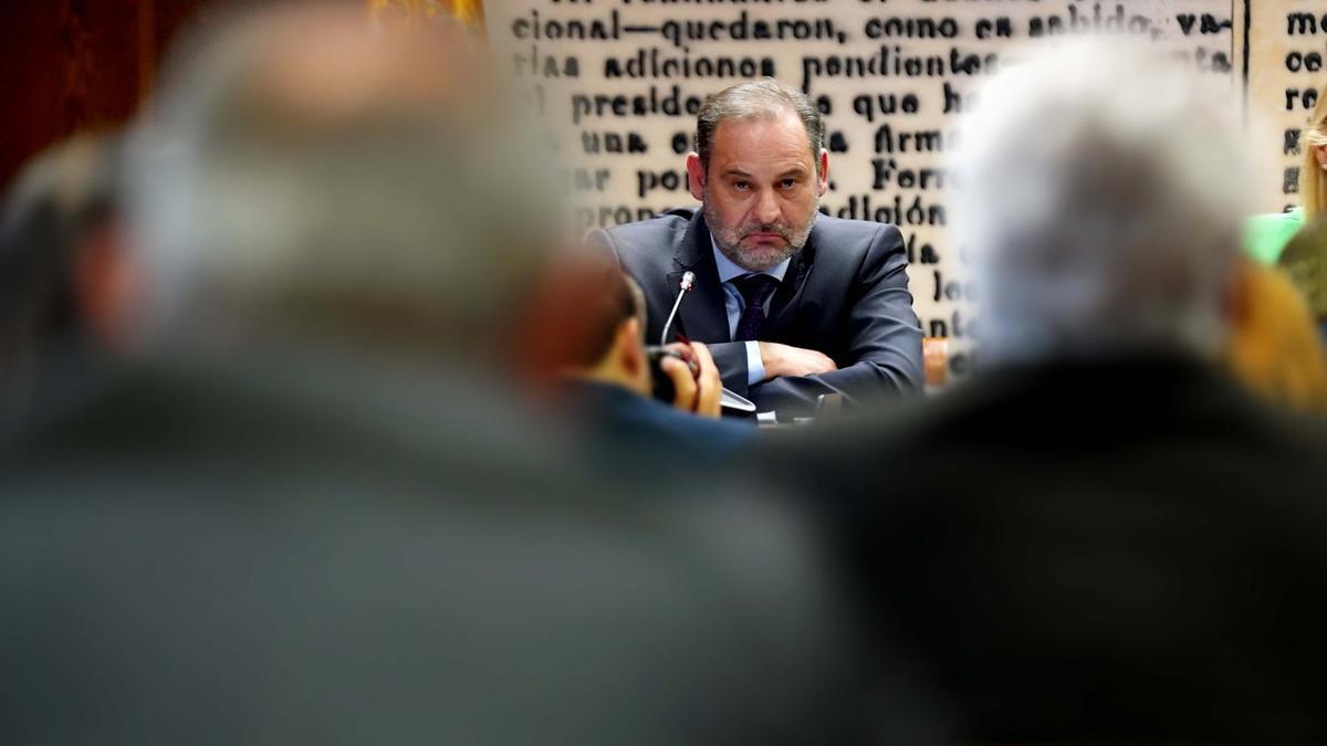 El exministro Ábalos, durante una comparecencia en el Senado.