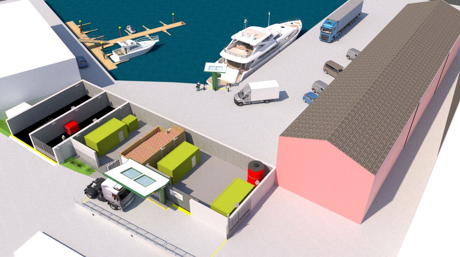 Infografía de la hidrogenera “Julio Verne” que el Puerto aspira a instalar el próximo año.