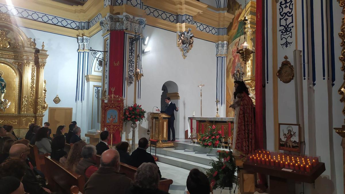 El alcalde de Blanca, Ángel Pablo Cano Gómez, durante el pregón.