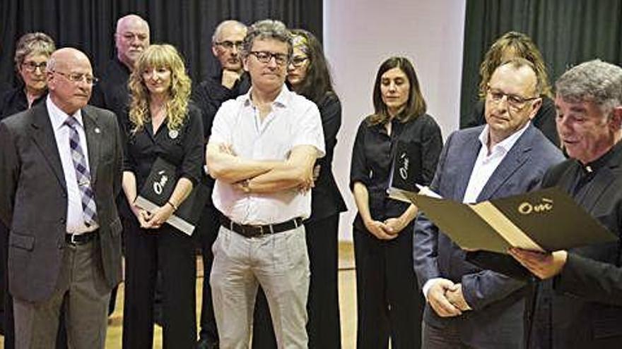 Fernández, Arguijo i Piqué, d&#039;esquerra a dreta, van veure reconeguda la seva aportació a l&#039;entitat