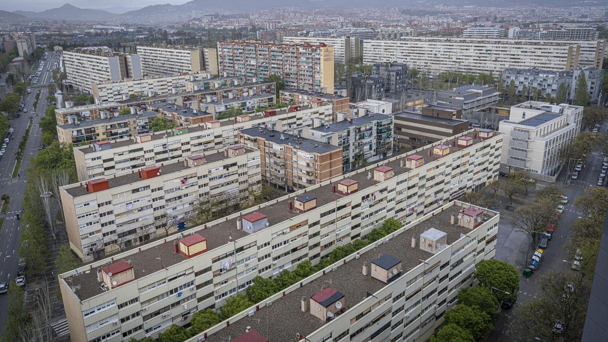 Vista del barrio de La Mina, en Sant Adrià de Besòs.