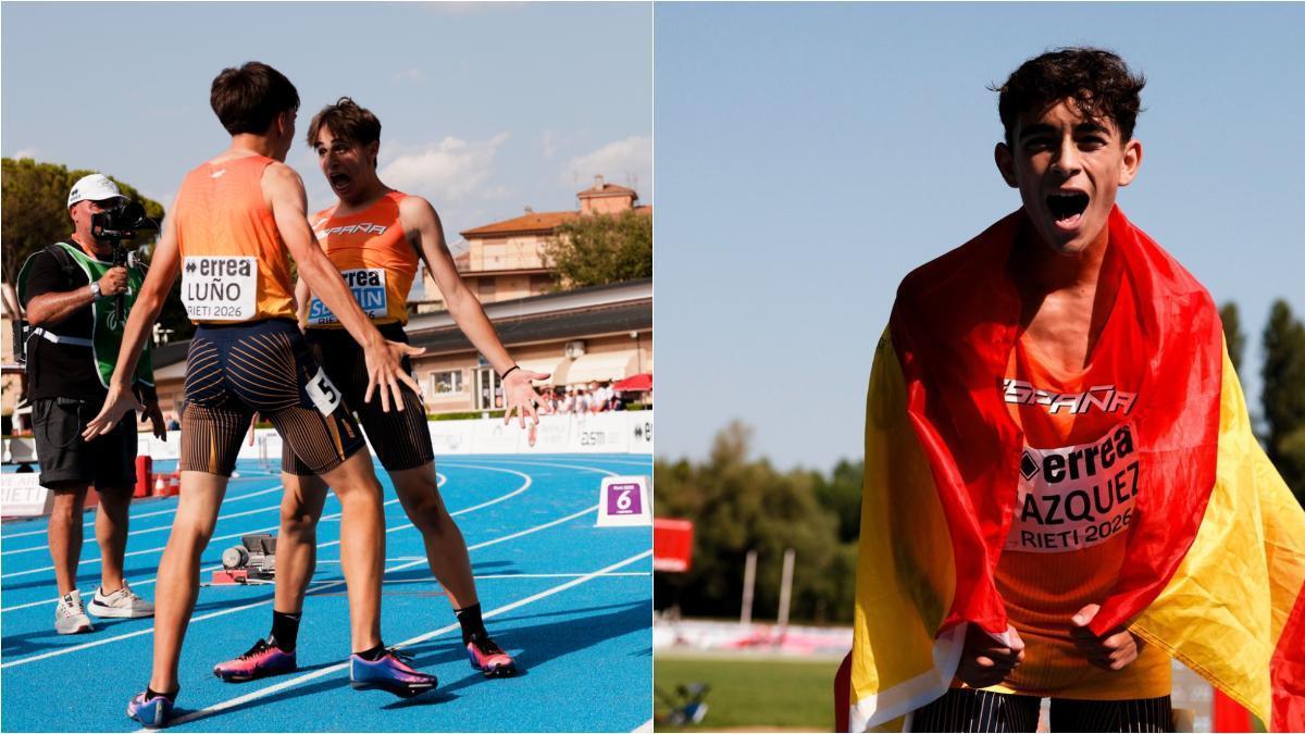Mauro Seguín celebra su oro con Tristan Luño (plata) y Pablo Vazquez enloquece con el suyo