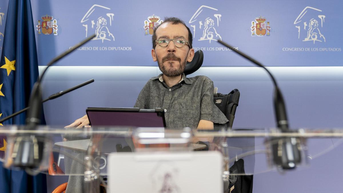 El portavoz de Unidas Podemos, Pablo Echenique.