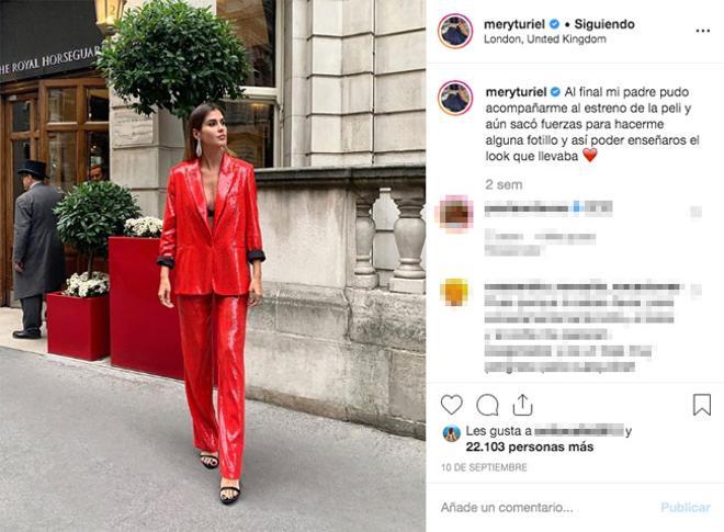 Mery Turiel y el traje rojo de lentejuelas de Zara