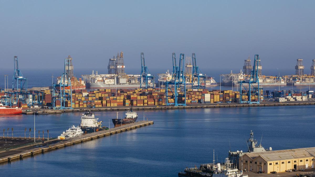 Vista panorámica del Puerto de Las Palmas