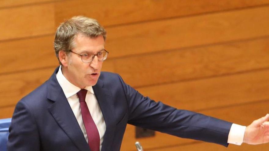 Alberto Núñez Feijóo en el último pleno del Parlamento de Galicia