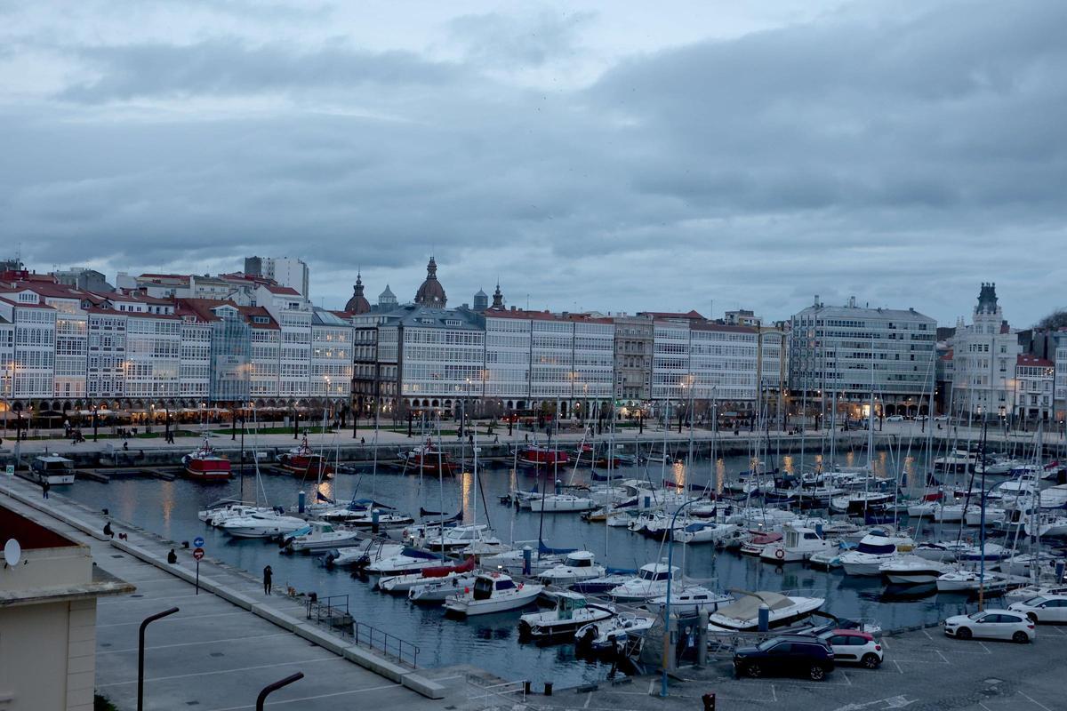 Cielo nublado en A Coruña.