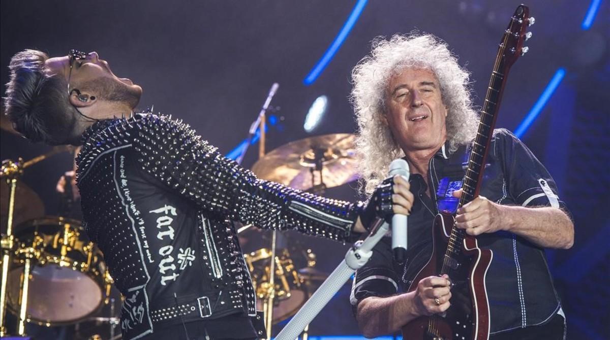Concert de Queen al Palau Sant Jordi, amb Adam Lambert i Brian May.