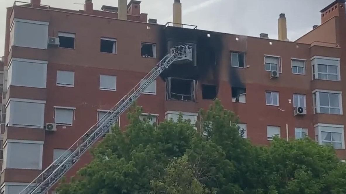 Un a imagen del piso afectado por el incendio.