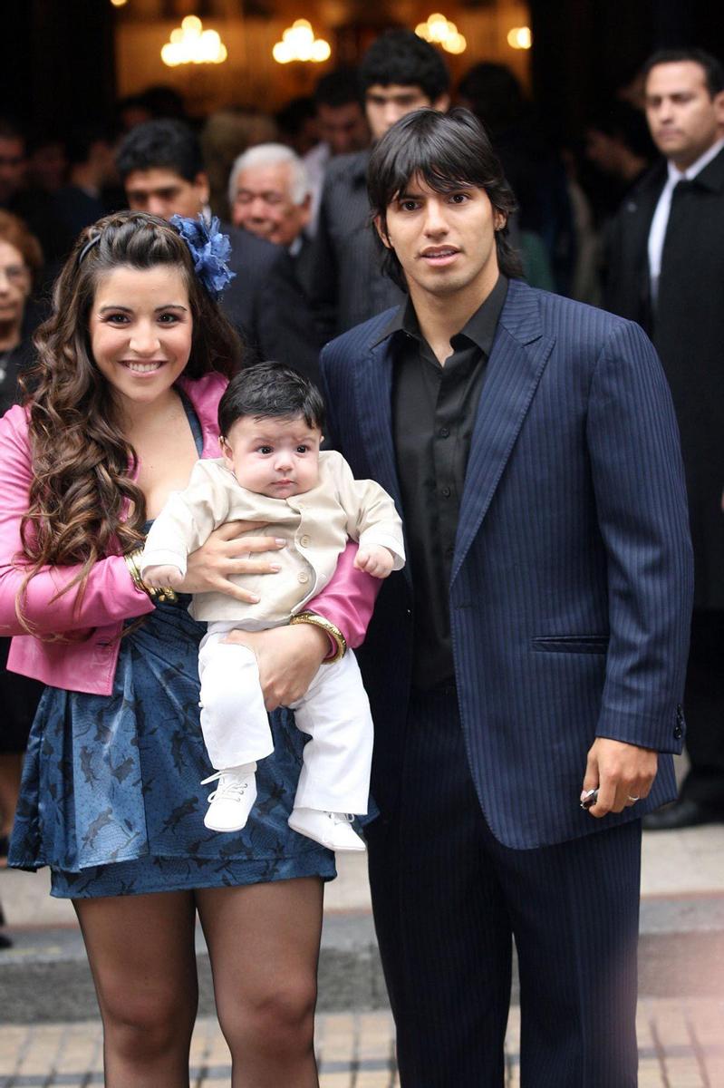 Gianinna Maradona, Sergio Ku Agüero y el hijo de ambos, Benjamín