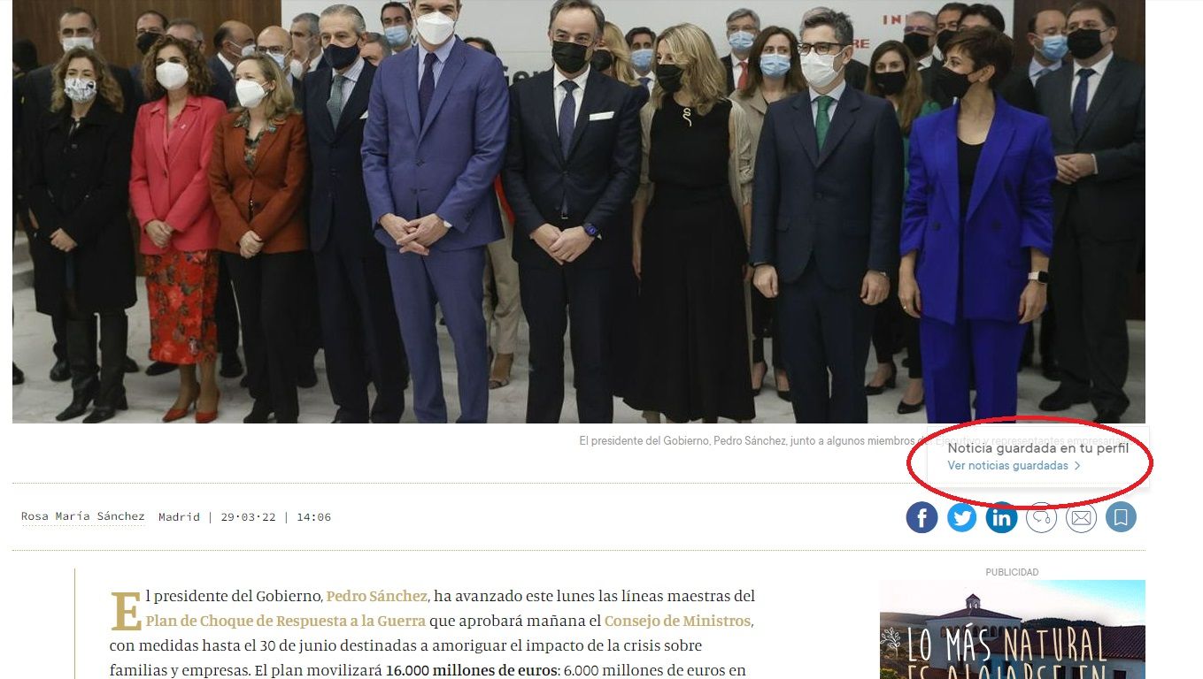 Estos son los iconos con los que podrás guardar noticias y comentar