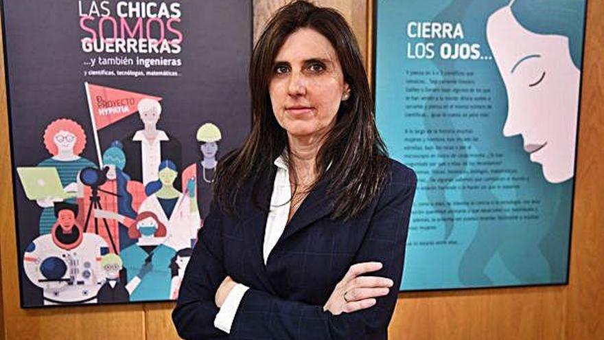 La inspectora jefa de la Ucrif, Natividad Penas, en la Delegación del Gobierno en Galicia.