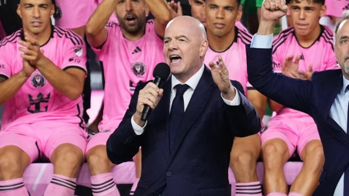 Infantino proclama un discurso en la sede de Miami