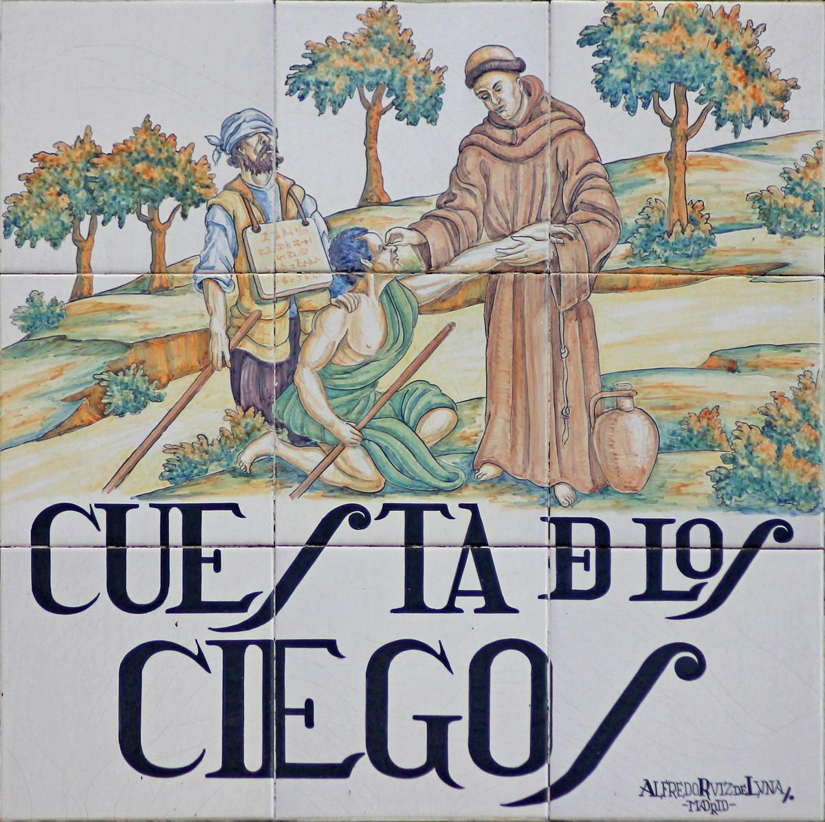 Azulejos de la Cuesta de los Ciegos diseñados por Alfredo Ruiz de Luna