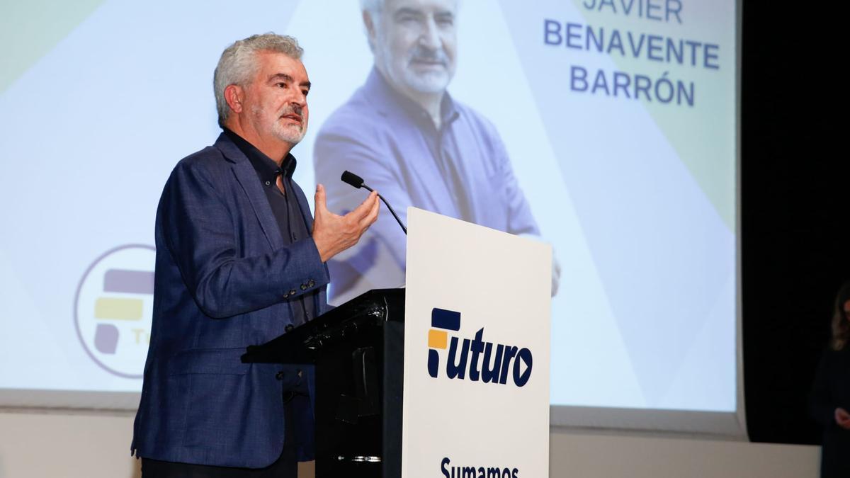 Javier Benavente, durante la presentación del nuevo partido político.