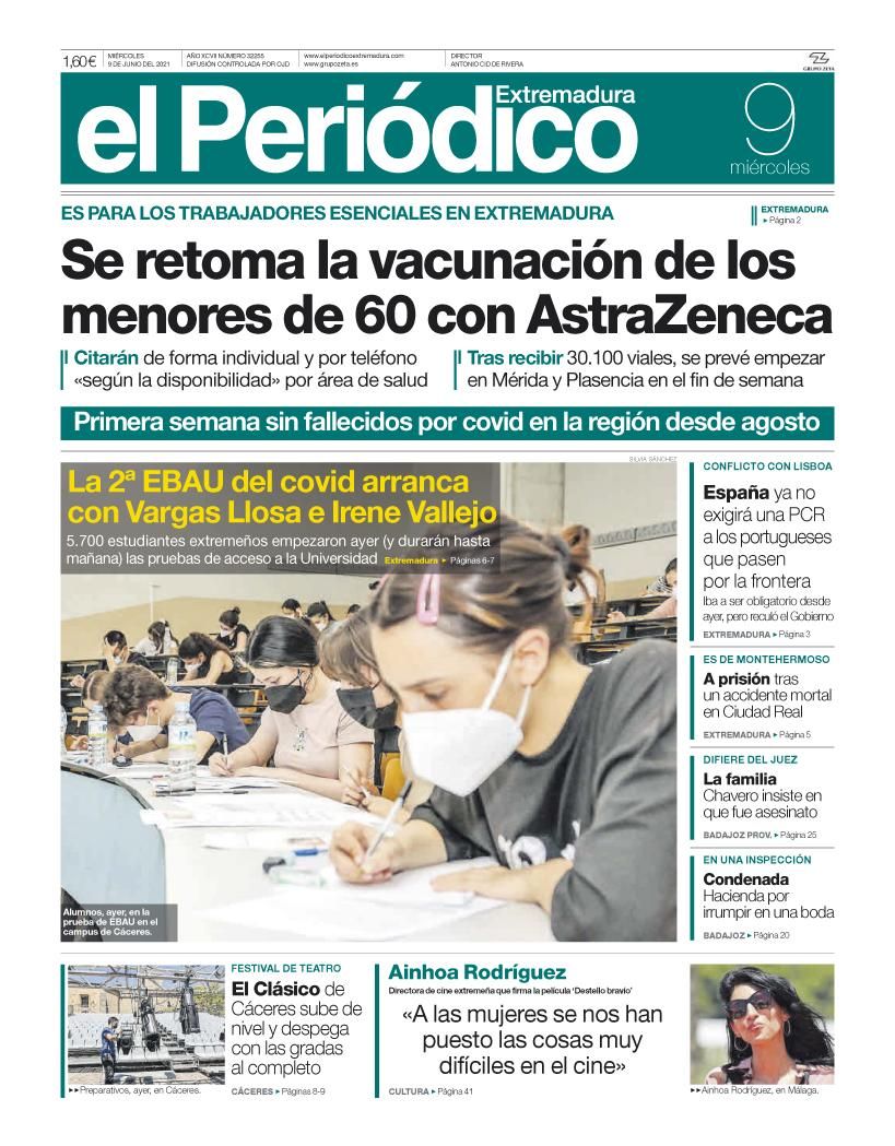 Consulta la portada correspondiente al día 9 de junio del 2021