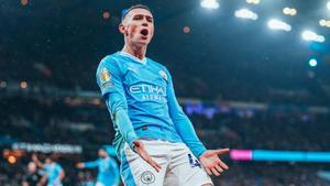 Foden celebra su gol al Tottenham