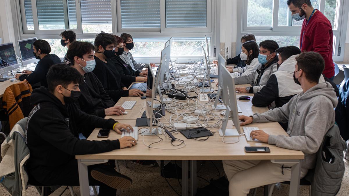 Alumnos de Animación 3D en Realidad VIrtual y Realidad Aumentada, en el Institut Tecnològic de Barcelona.