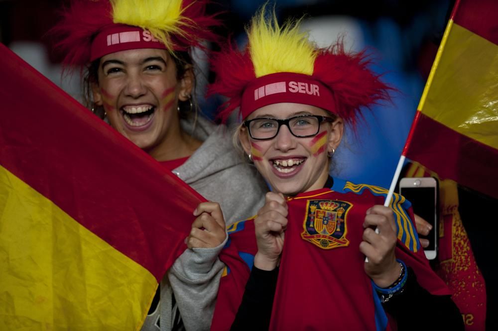 La selección española femenina, en Riazor