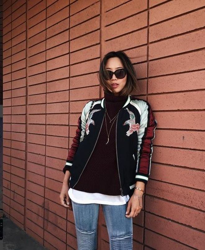 Así lleva la bomber Aimee Song