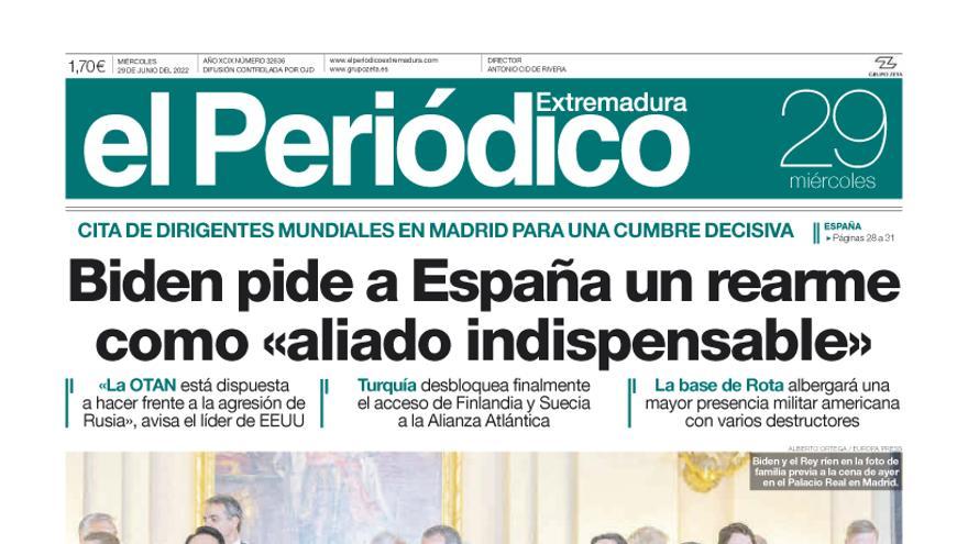 Consulta la portada correspondiente al día 29 de junio del 2022