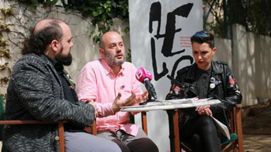 Pau Vadell, Jordi Mas y Bel Olid, esta mañana en Can Alcover.