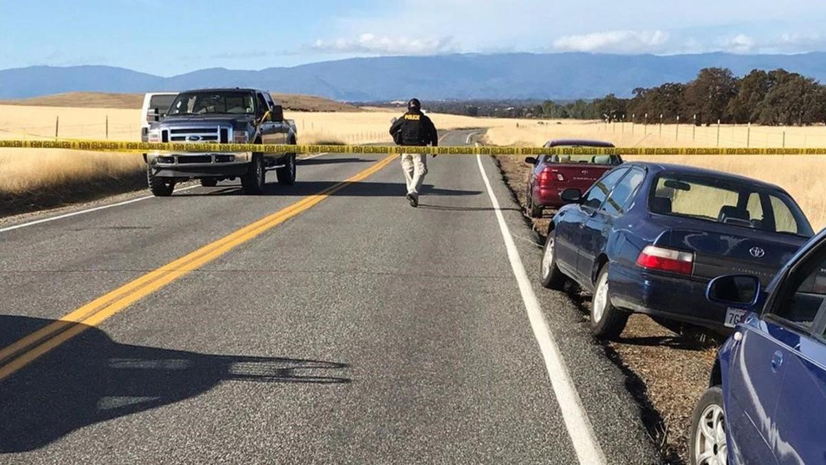 Acceso cortado a Rancho Tehama, en California, tras el tiroteo.