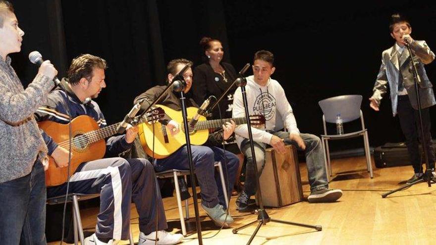 Un momento del festival flamenco celebrado ayer en Pumarín-Gijón Sur.