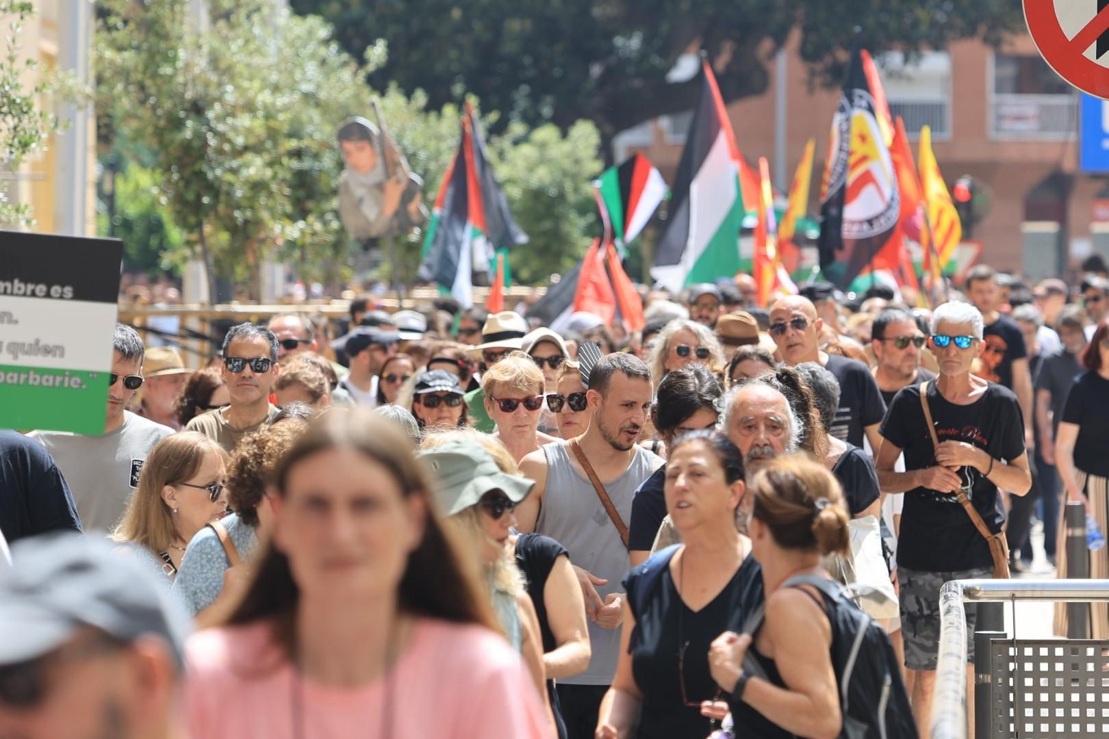 Manifestación a favor del pueblo palestino y la paz en Castellón