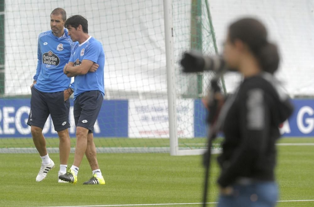 Sesión del Dépor antes de medirse al Athletic