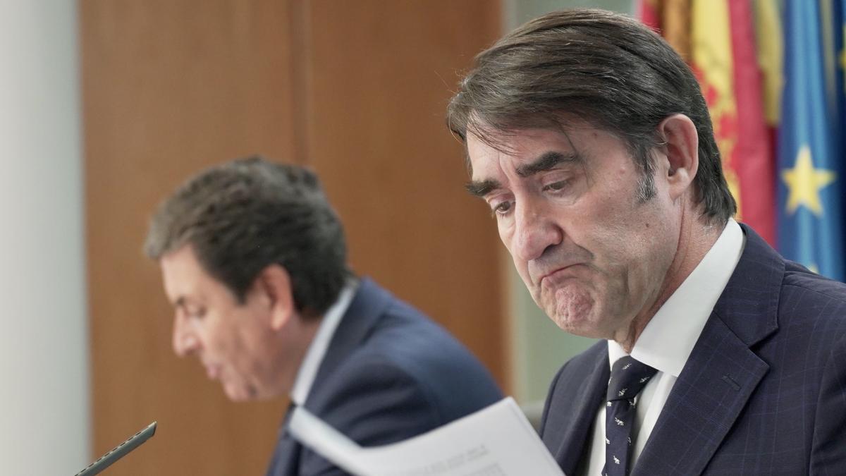 Quiñones junto a Carriedo durante la rueda de prensa de ayer en Valladolid.