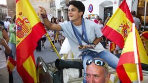 Así recibió su pueblo a la doble medallista olímpica María Pérez