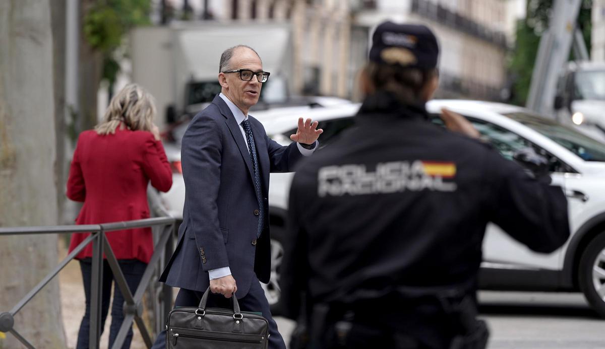 El inspector jefe Manuel Morocho, a la salida de la Audiencia Nacional.