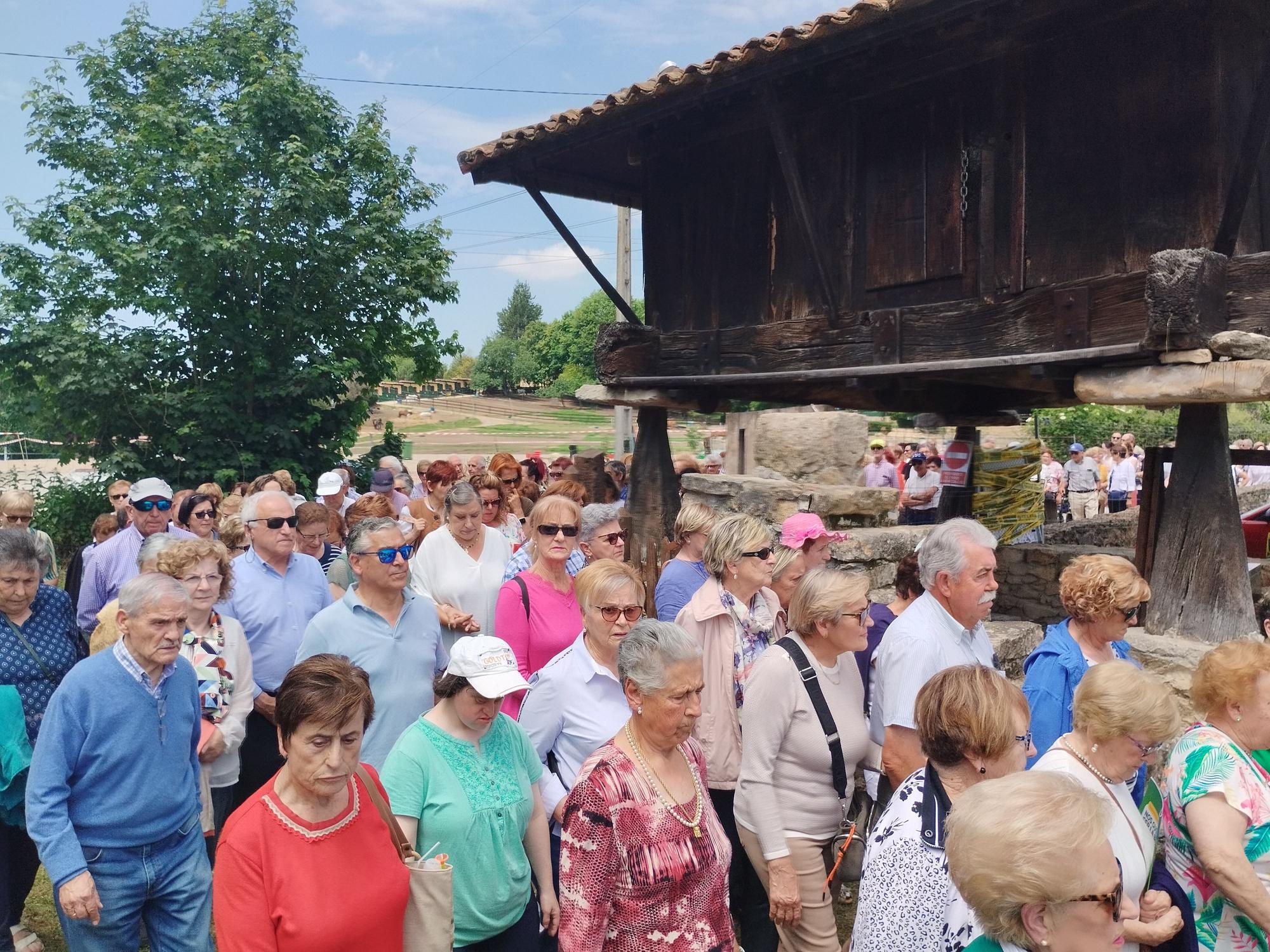 La misa solemne y procesión de la Virgen de la Cabeza en Meres, en imágenes