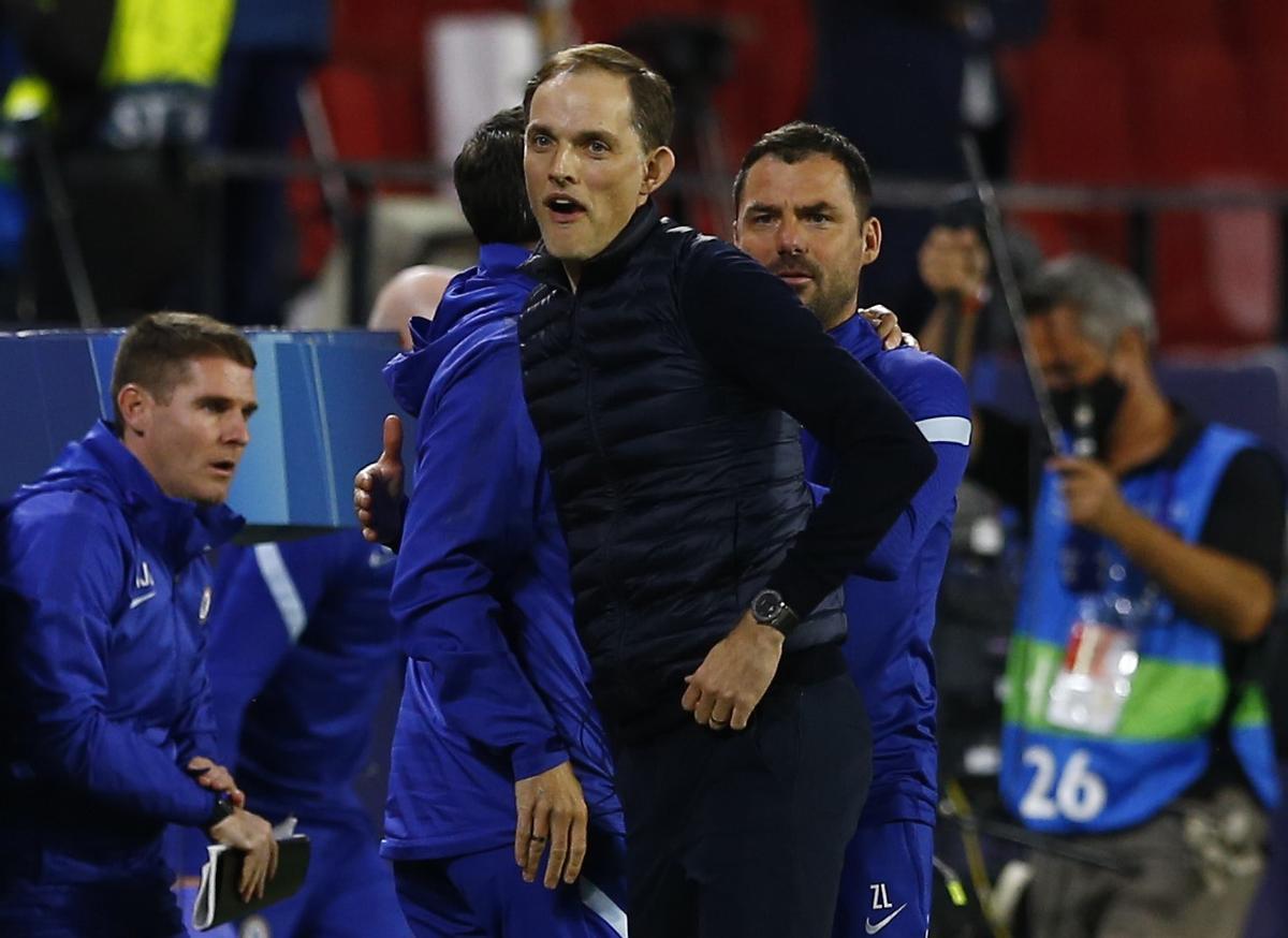 Tuchel, en el Sánchez Pizjuán tras pasar a las semifinales de la Champions.