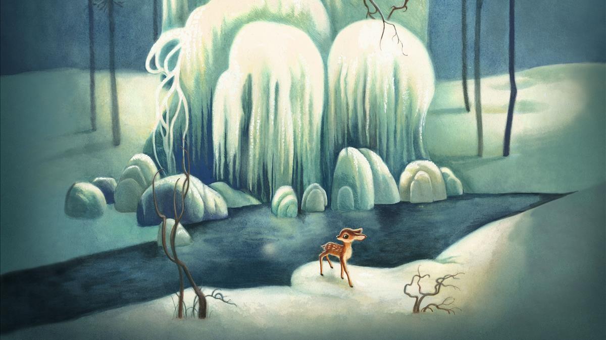 Fragmento de una de las páginas de la edición de 'Bambi' de Lacombe. 