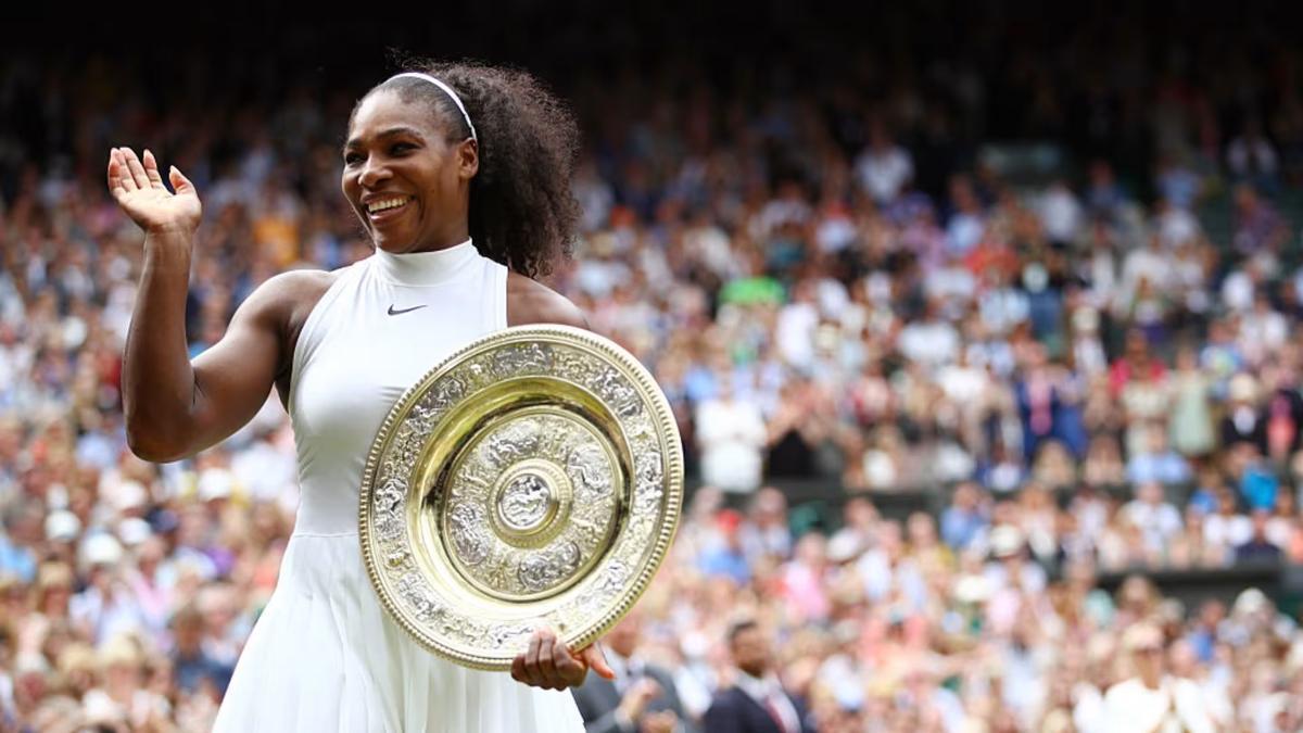 Serena Williams con el título  de Wimbledon