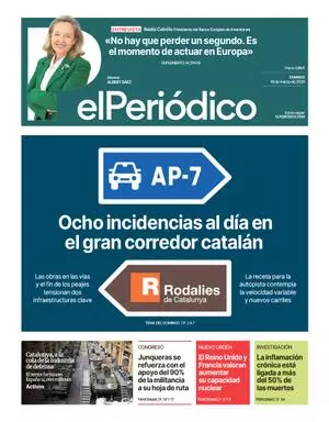La portada de EL PERIÓDICO del 16 de marzo de 2025