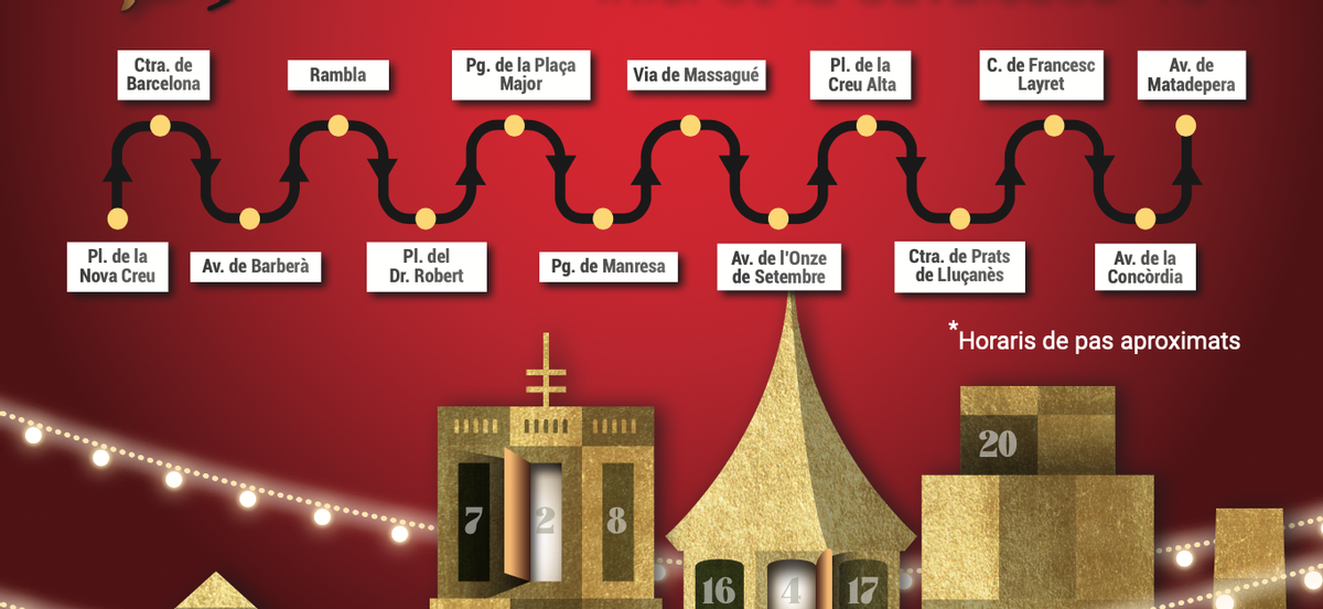 Así será el recorrido de la Cabalgata de Reyes de Sabadell